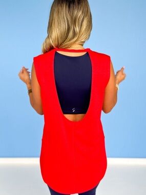 BNWT RED OPEN BACK ATHLETIC TOP LIMITED EDITION